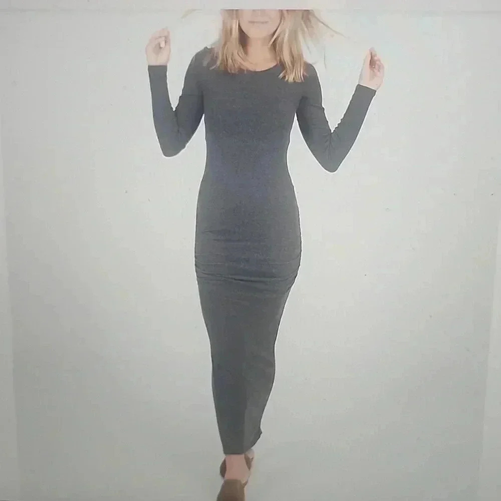JAMES PERSE JERSEY KNIT LONG SLEEVE DRESS